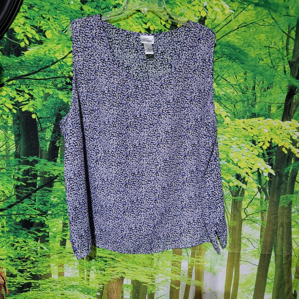 (3309) Kim Rogers signature,Women's,Size 3X,Blue/Black,Top,Blouse, pull on,